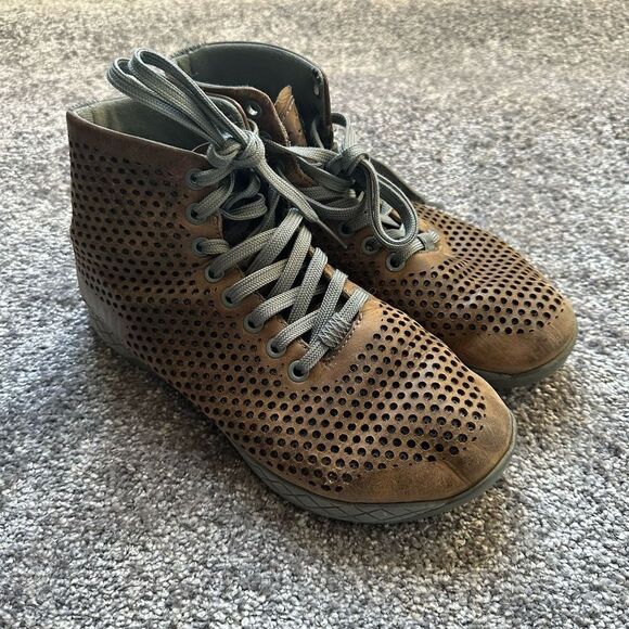 Nobull Brown Leather High Top Trainers Women’s‎ Size 7 Read - Picture 1 of 12